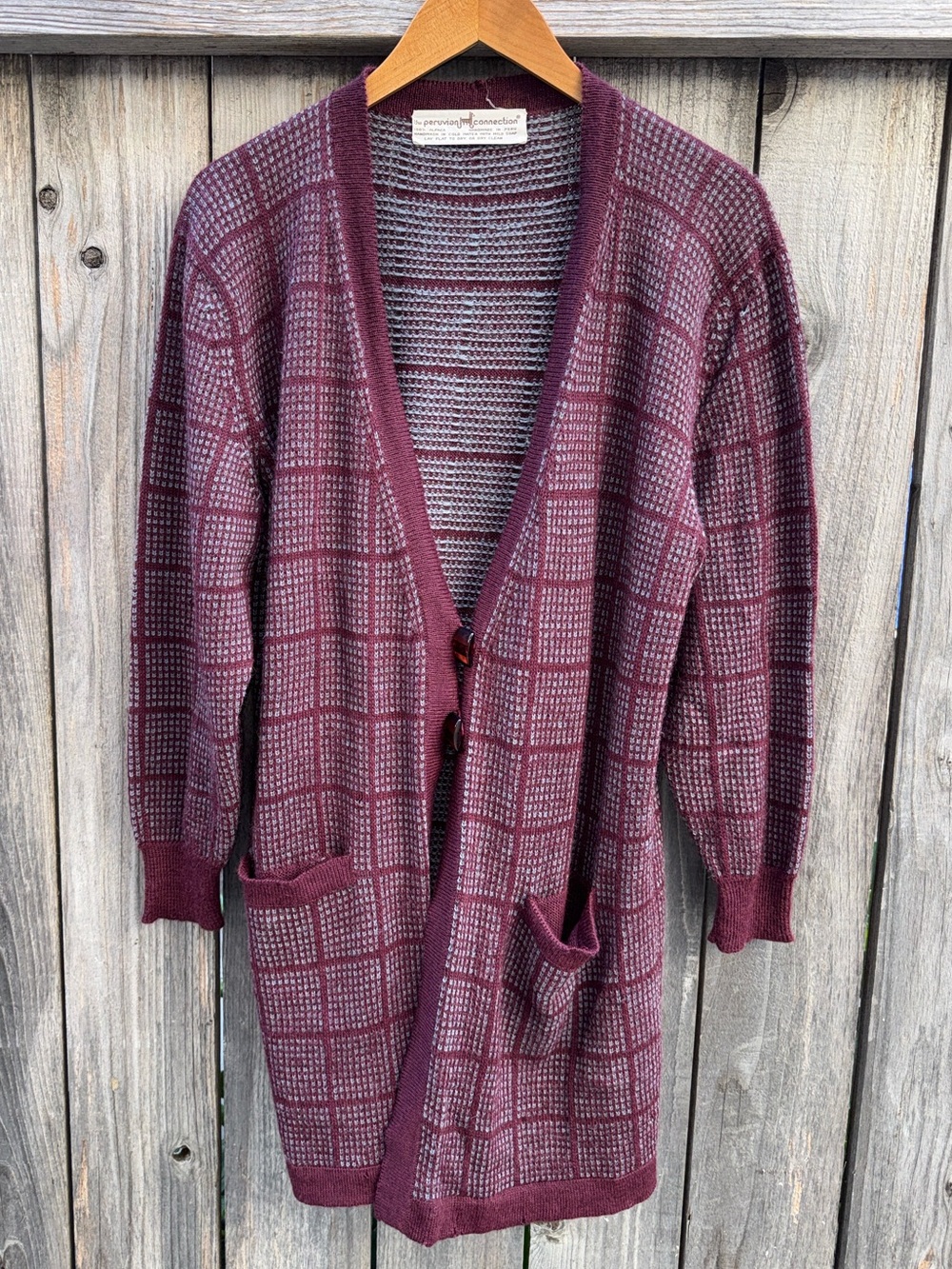 The Peruvian Connection 100% Alpaca handmade cardigan Size Large